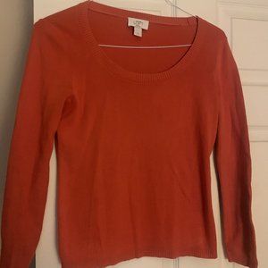 Ann Taylor LOFT Petite Women Red CREW NECK Size PM
